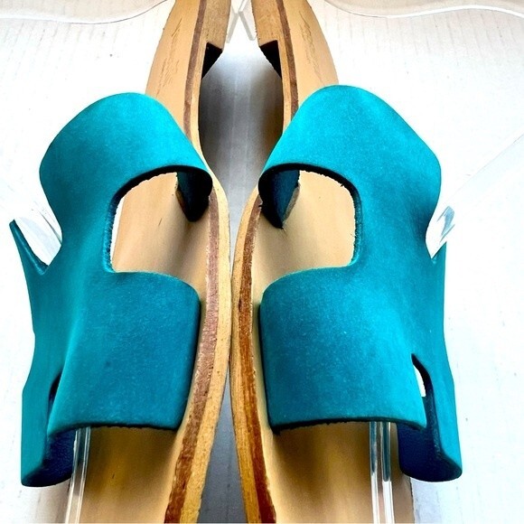 Yasemi Turquoise Teal Slip On Slide Flat H-Band Sandal Shoes Women’s EU 40 US 9 - Picture 6 of 15